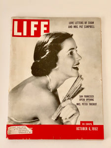 Life Magazine October 6, 1952 "San Francisco Opera Opening" "Love Letters" Vintage Reading Photography Fashion Style Culture  Collectible