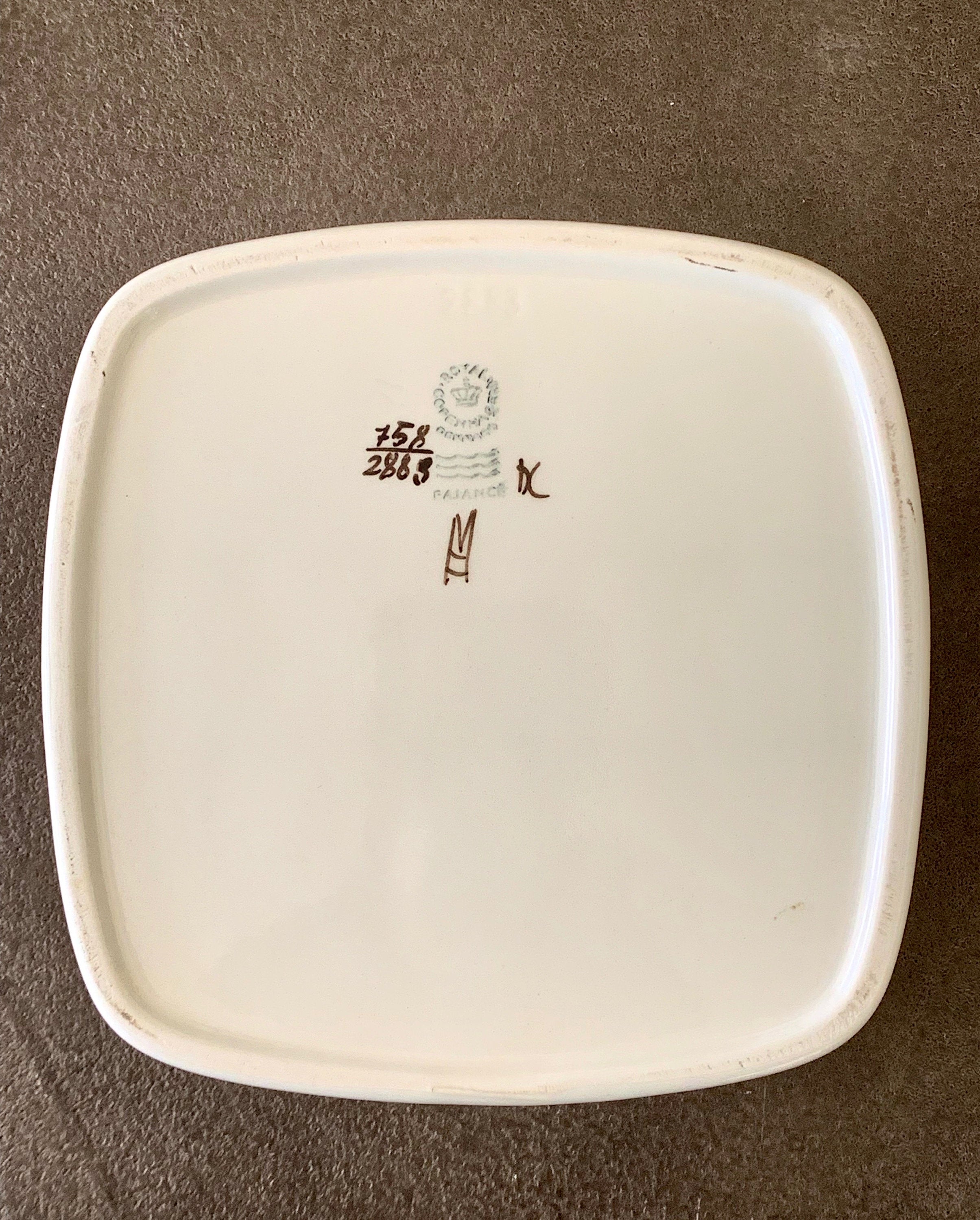 Royal Copenhagen Denmark MidCentury Modern Porcelain Dish; Fajance