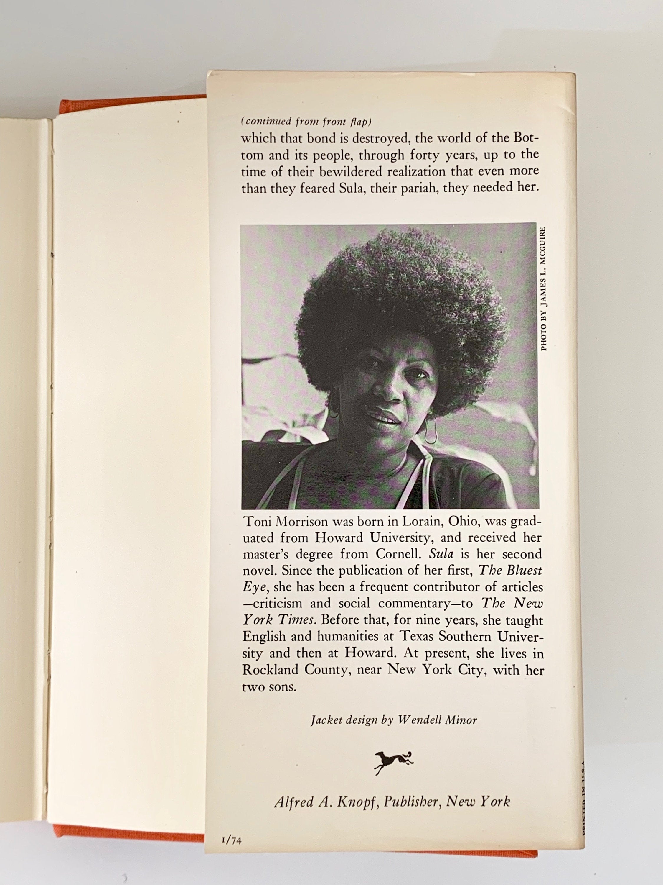 Toni Morrison, Sula (First Edition) 1974