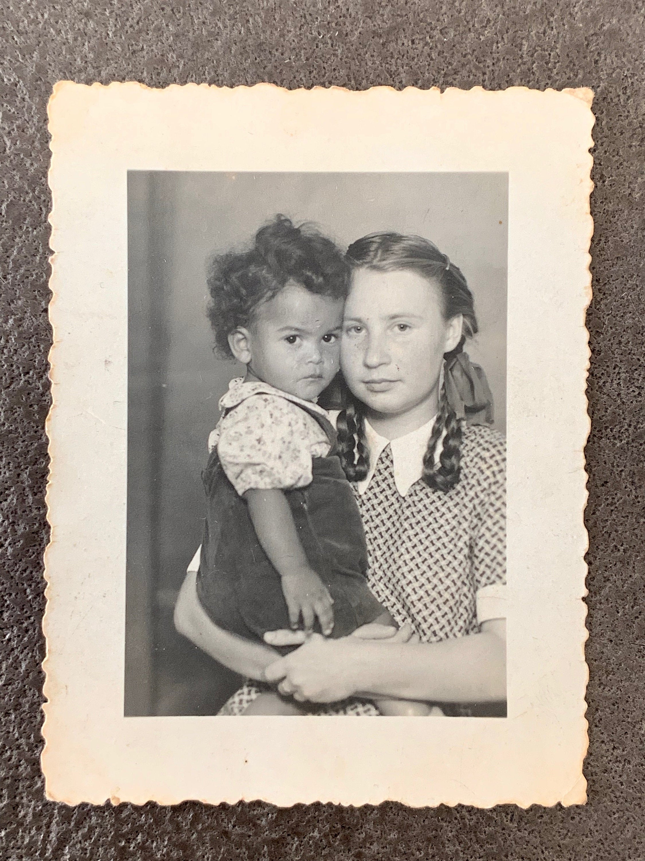 Vintage Portrait of German Siblings Multiracial Biracial Germany