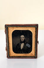 Load image into Gallery viewer, 1/4 Plate Ambrotype Collectible Vintage Antique Photograph Bearded Male Portrait
