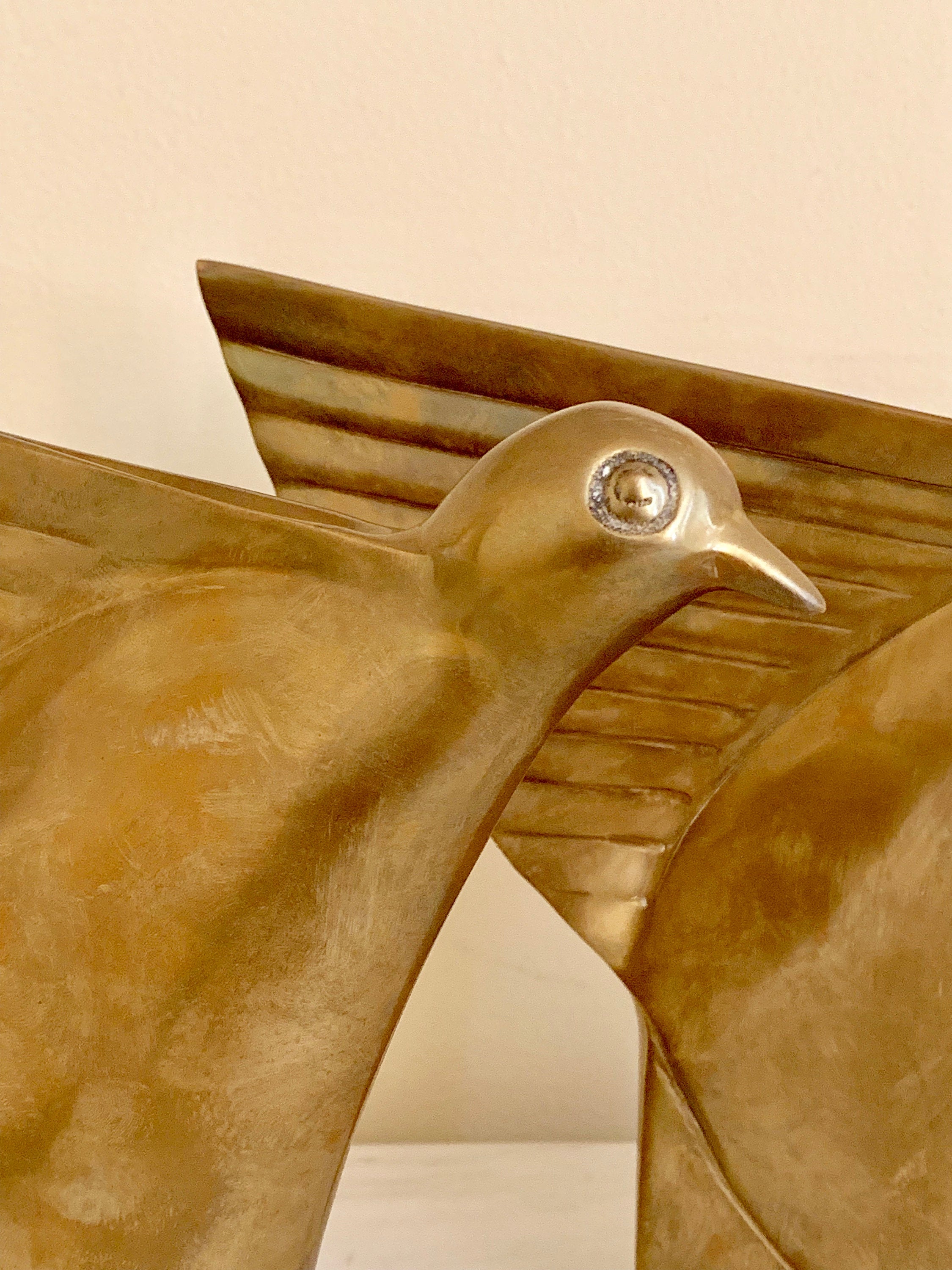 Dolbi Cashier Art Deco Brass Bird Pair 1980