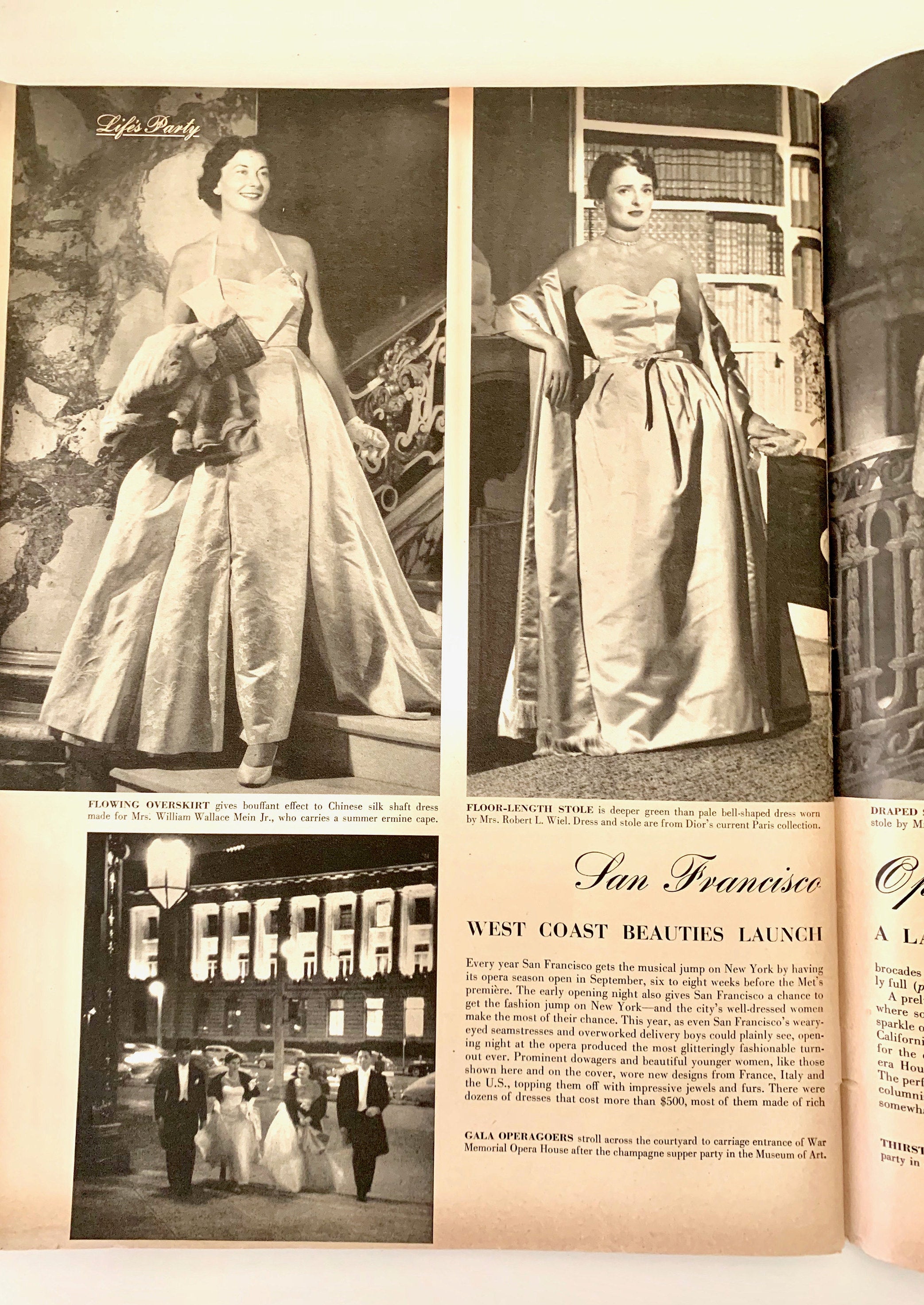 Life Magazine October 6, 1952 "San Francisco Opera Opening" "Love Letters" Vintage Reading Photography Fashion Style Culture  Collectible