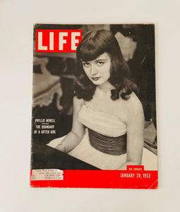 Life Magazine January 28, 1952 "Phyllis Newell, The Quandary of a Gifted Girl" Vintage Reading Photography Collectible