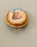 Hand Painted Porcelain Brooch; Victorian Style
