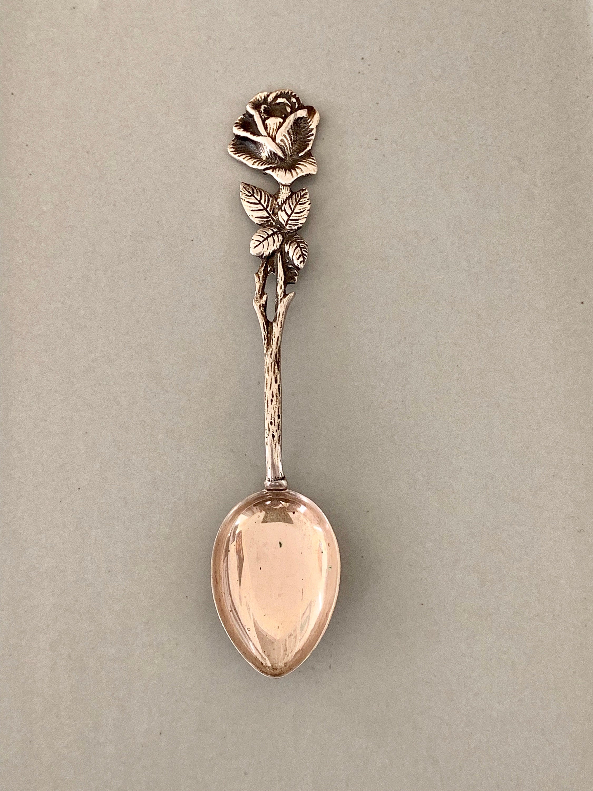 Watrous MFG Co. Sterling Silver Antique "Rose" Spoon Vintage Flatware, Collectible