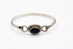 Taxco Sterling Silver & Onyx Bracelet, Vintage 1970's