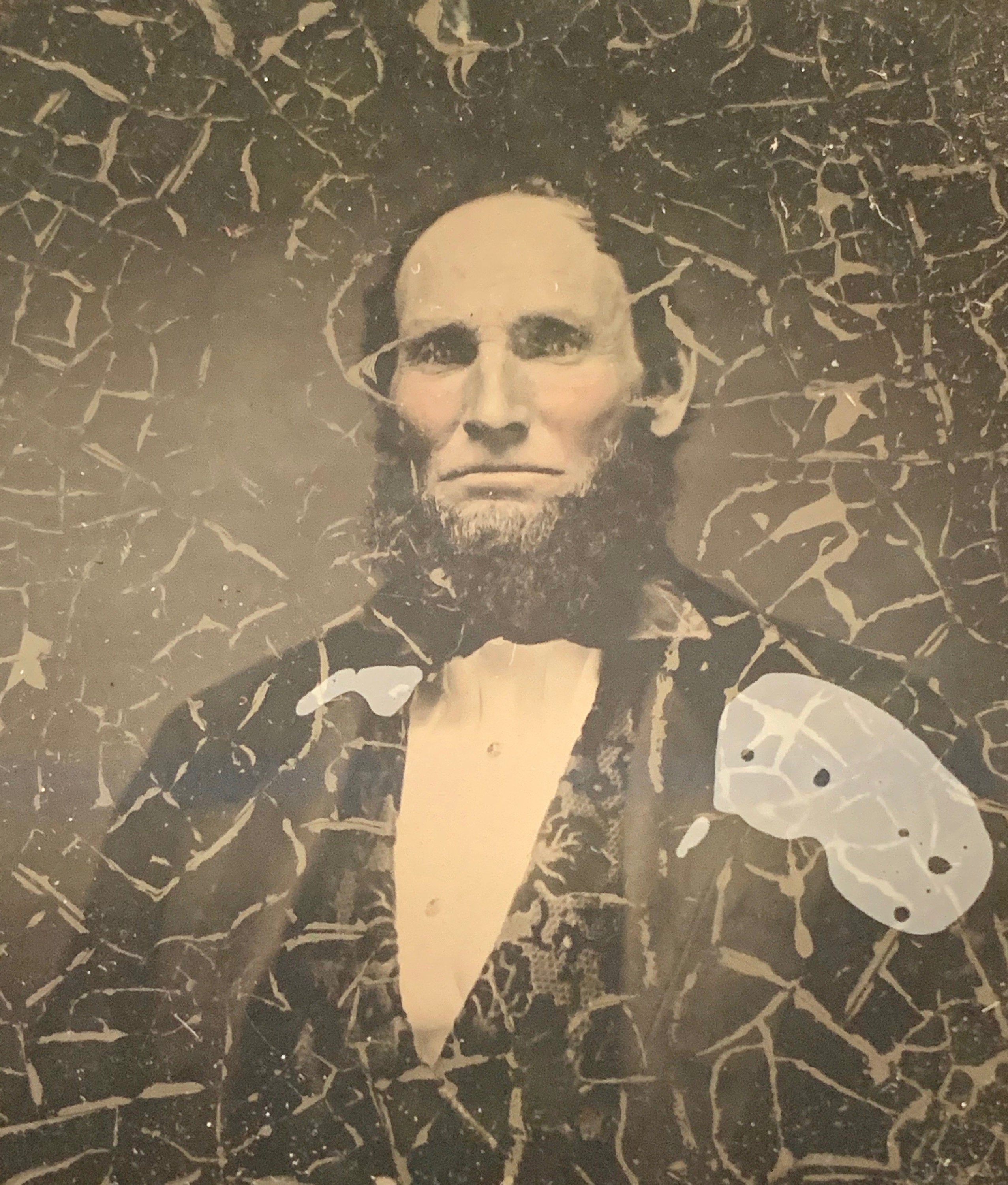 1/4 Plate Ambrotype Collectible Vintage Antique Photograph Bearded Male Portrait