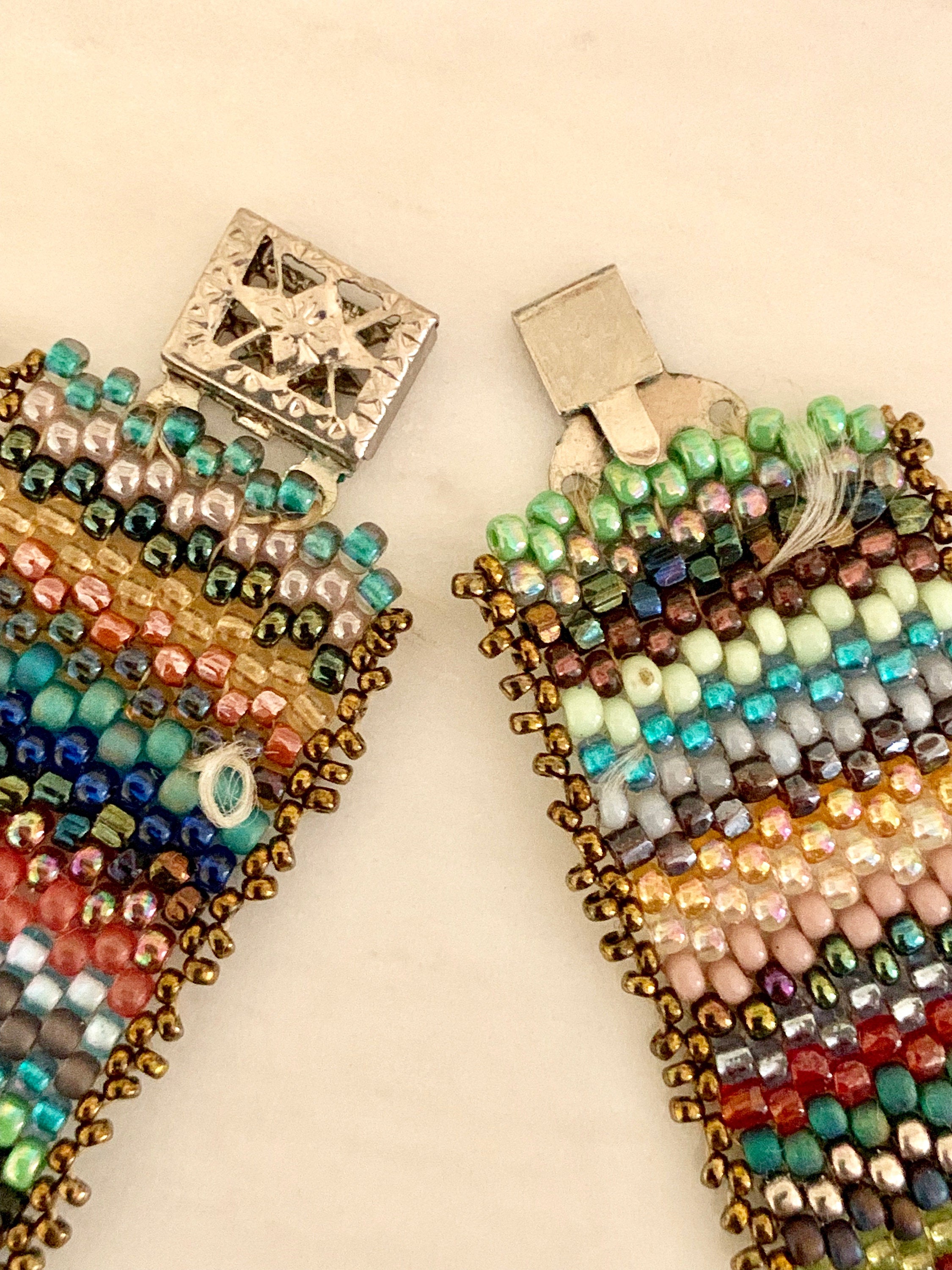 Vintage Handmade Artisan Jewelry Multicolored Beaded Choker Necklace