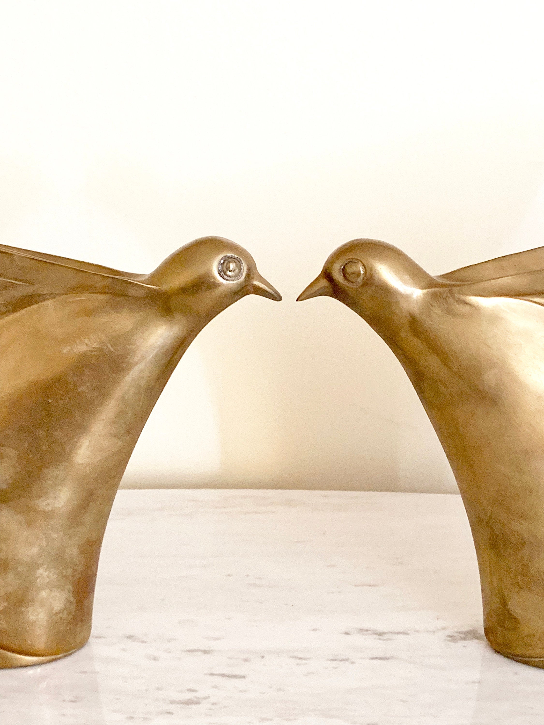 Dolbi Cashier Art Deco Brass Bird Pair 1980