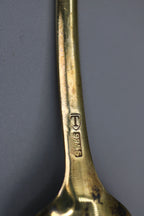 Set of 6 N.M Thune 925 Gilt Sterling Silver Demitasse Spoons Art Deco Norwegian Silver