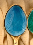 Set of 6 N.M Thune 925 Gilt Sterling Silver Demitasse Spoons Art Deco Norwegian Silver