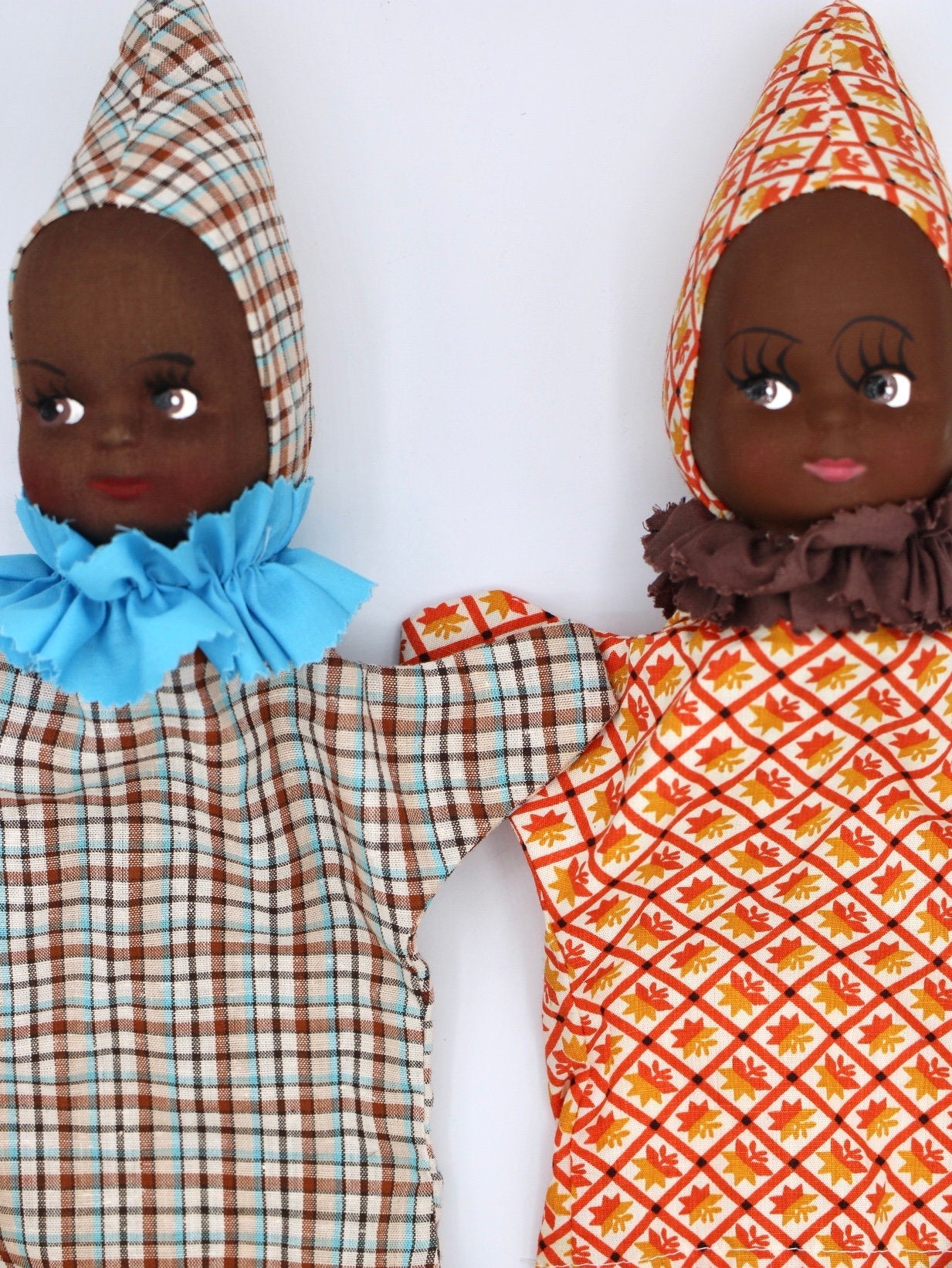 Vintage Folk Art Afropean-Black Hand Puppets