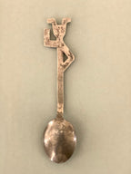 Silver Vintage Antique "Jester, Joker" Demitasse Spoon Vintage Flatware Collectible w/ Medieval, Renaissance Style Character