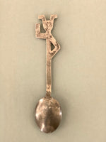 Load image into Gallery viewer, Silver Vintage Antique &quot;Jester, Joker&quot; Demitasse Spoon Vintage Flatware Collectible w/ Medieval, Renaissance Style Character
