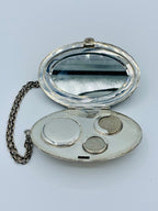 Antique Watrous MFG Co. 727 Engraved Sterling Silver Compact & Vintage Coin Purse Art Nouveau