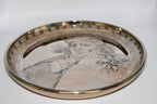 Mary Lou Higgins & Edward Higgins Ceramic Plate 1976 High Gloss Silver Glaze Portrait