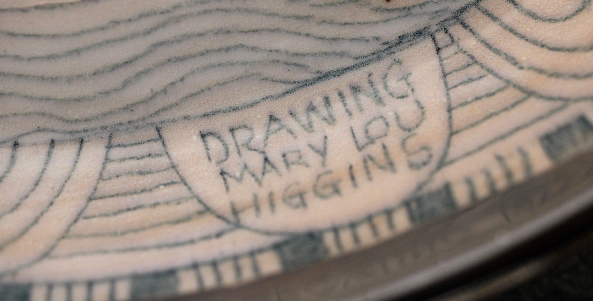 Mary Lou Higgins & Edward Higgins Ceramic Plate 1976 High Gloss Silver Glaze Portrait