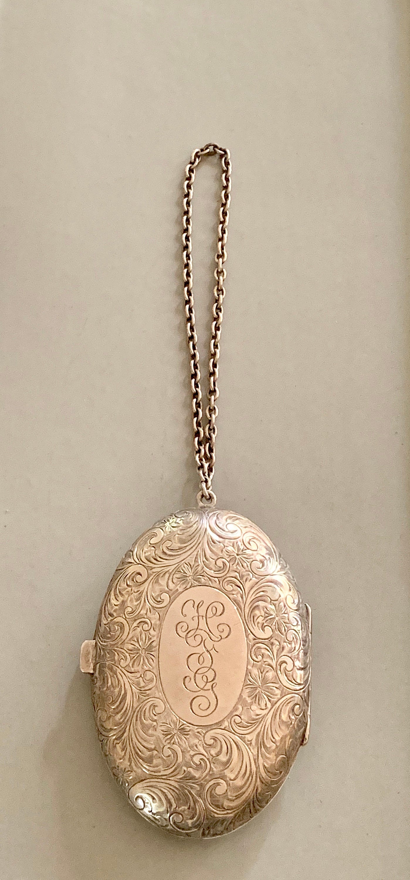 Antique Watrous MFG Co. 727 Engraved Sterling Silver Compact & Vintage Coin Purse Art Nouveau