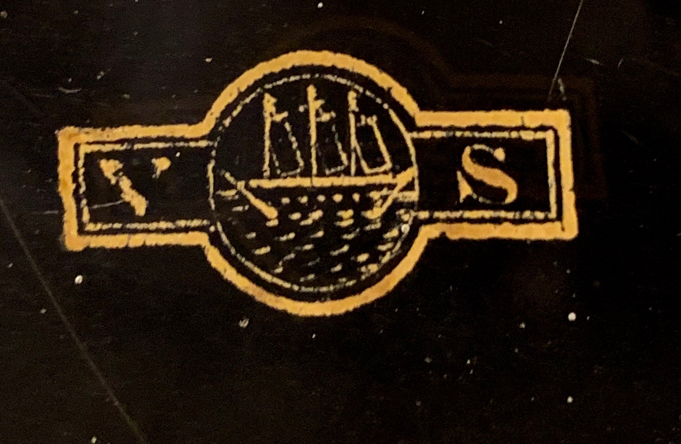 Antique Vanity Dresser Powder Jar Art Nouveau w/ Repousse Brass Lid