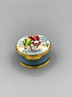 Load image into Gallery viewer, Halcyon Days Enamels England, Bilston Battersea Enamels Revival Winter Trinket Box Holiday Keepsake
