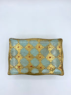 Decorative Jewelry Keepsake Box w/ Hand Painted Gold Leaf