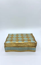 Decorative Jewelry Keepsake Box w/ Hand Painted Gold Leaf