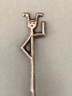 Silver Vintage Antique "Jester, Joker" Demitasse Spoon Vintage Flatware Collectible w/ Medieval, Renaissance Style Character