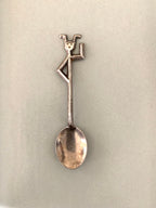 Silver Vintage Antique "Jester, Joker" Demitasse Spoon Vintage Flatware Collectible w/ Medieval, Renaissance Style Character