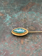 Vintage Agate Cameo & 14k Gold Stick Pin Antique Style Accessories