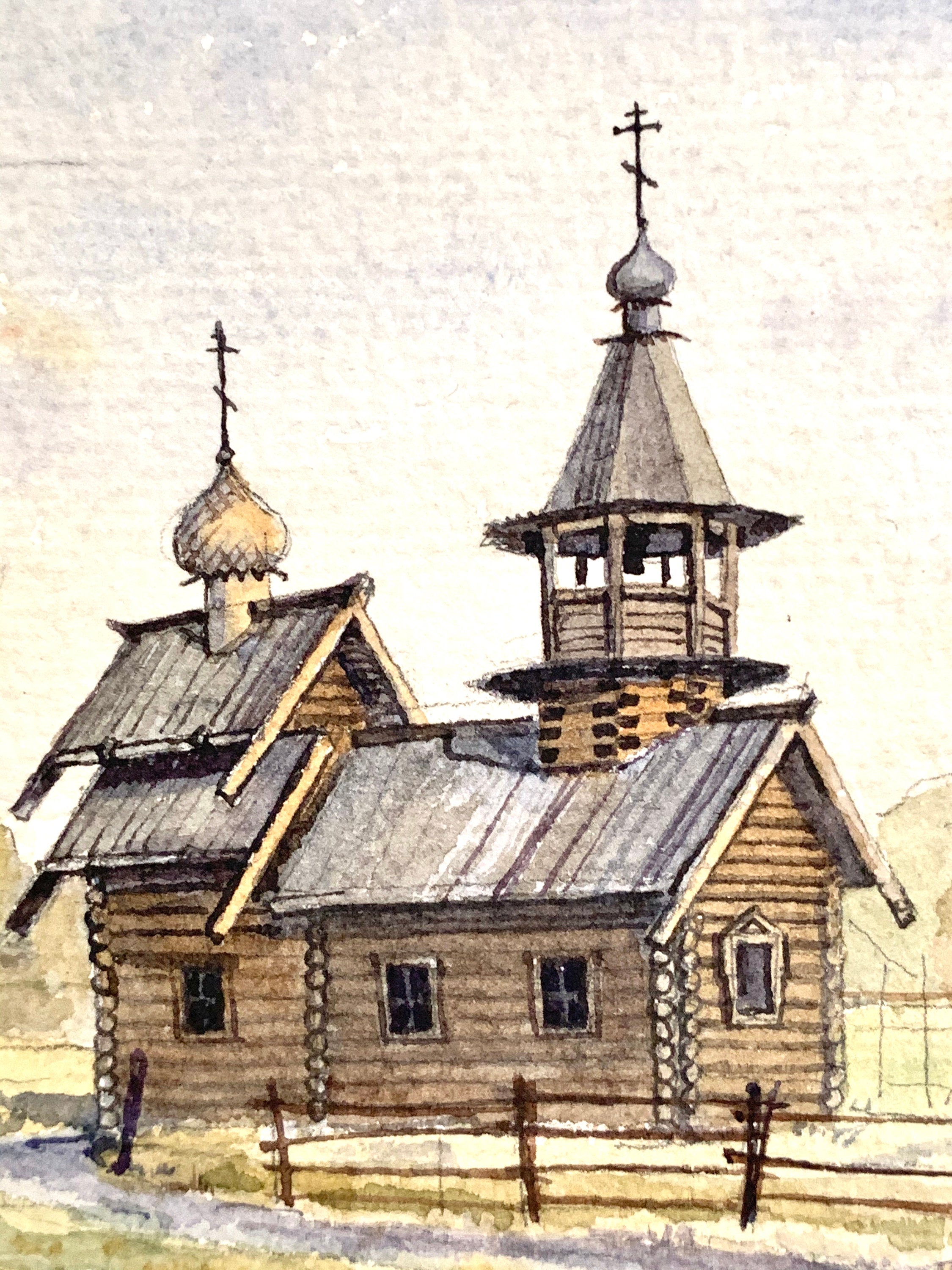 Original Artist Signed Watercolor; Scenic Landscape