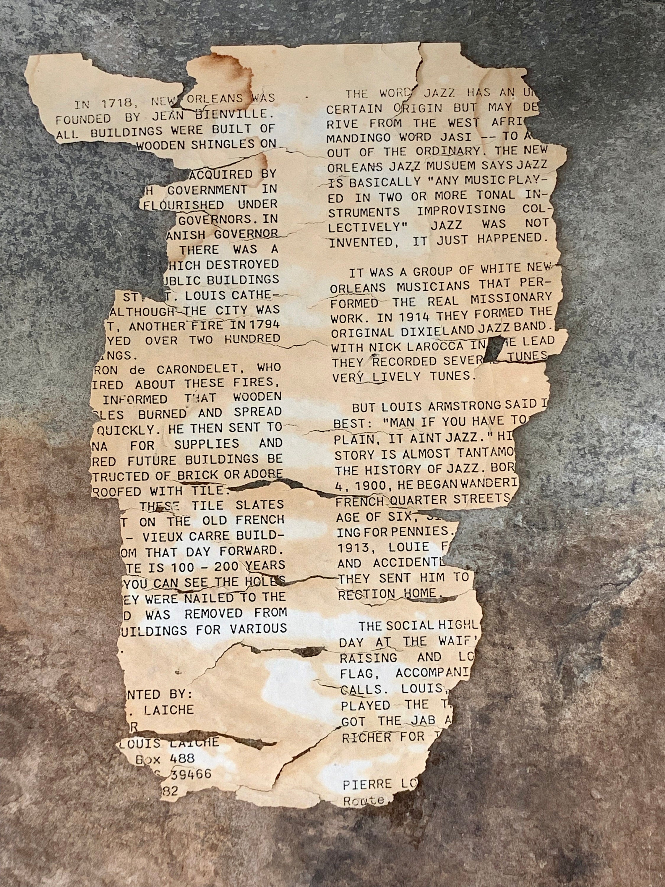 Original Art Signed Painting on Slate "New Orleans Jazz" Musician 1993 Bourbon Street