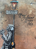 Load image into Gallery viewer, Original Art Signed Painting on Slate &quot;New Orleans Jazz&quot; Musician 1993 Bourbon Street
